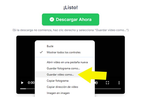 También puedes descargarlo haciendo clic en el menú del video y clic en descargar